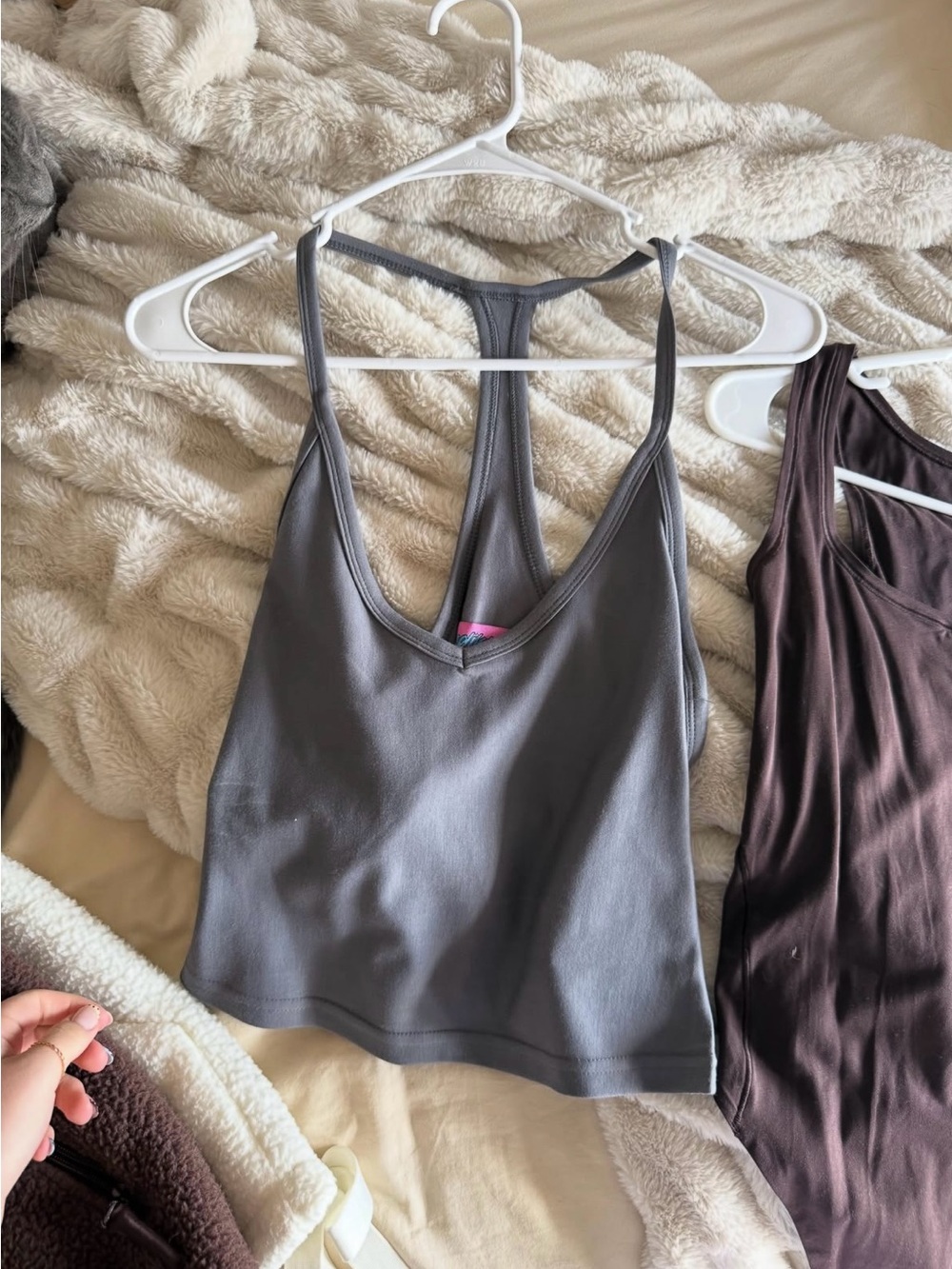 Edikted Gray Racerback Crop Tank Top